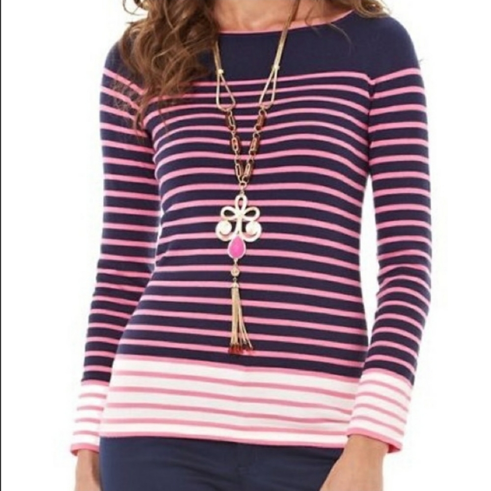 SOLD! Lilly Pulitzer Maria boatneck sweater large - Picture 1 of 5